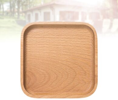Beukenhout Japanse Stijl Lade Natuurlijke Voedsel Serveren Mini Vierkante Dessertbord Kleine Fruit Ontbijt Lade Snack Schotel Voor Home Ho