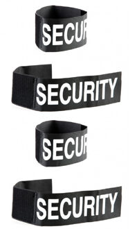 Beveiliger polsband - Set van 4x stuks - volwassenen - security band - klittenband sluiting