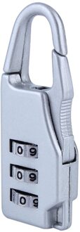 Beveiliging 3 Combinatie Reizen Zinklegering Koffer Bagage Tas Sieraden Dozen Tool Kisten Code Lock Rits Hangslot wit