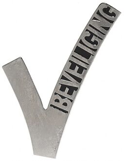 Beveiligings embleem V - 4x stuks - metaal - 6,5 cm - Security broche - zilver - beveiligers
