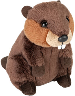 bever knuffel - 13 cm - bruin - Pluche - dieren knuffels