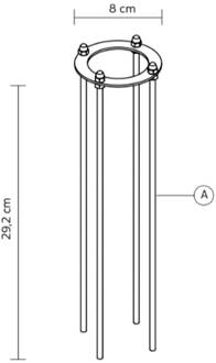 Bevestigingsplaat voor buitenlampen, roestvrij staal
