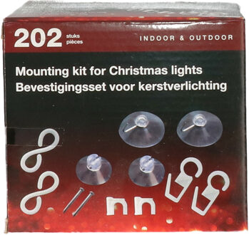 Bevestigingsset voor kerstverlichting - 202-delig - lichtsnoeren ophangen en bevestigen set