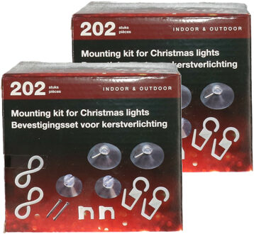 Bevestigingsset voor kerstverlichting - 404-delig - lichtsnoeren ophangen en bevestigen set