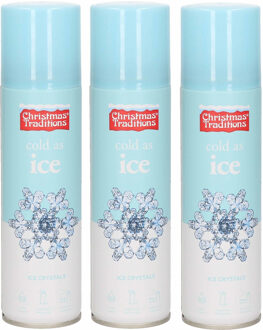 Bevroren ijssterren/vorst spray - 3x - in bus - 150 ml - ijsspray - ijsbloemen - sneeuwspray