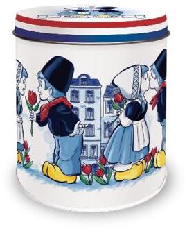 Bewaarblik Kussend paar Ø10x11,5cm blauw