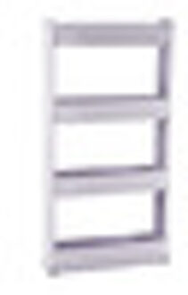 Beweegbare Plastic Interspace Opbergrek Koelkast Ruimte Rack Met Roller Planken Keuken Badkamer Kinderwagens Interval 4-Layer grijs four layers