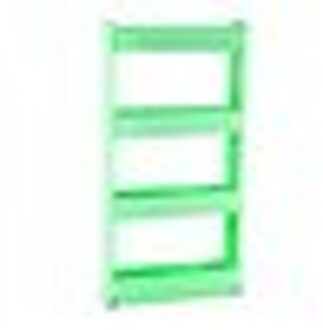 Beweegbare Plastic Interspace Opbergrek Koelkast Ruimte Rack Met Roller Planken Keuken Badkamer Kinderwagens Interval 4-Layer groen four layers
