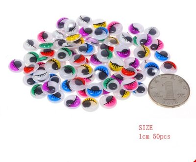 Beweegbare Zelfklevende Ogen Creatieve Hand Diy Met Wimper Kralen Bevestigd Zwart Wit Oog Klei Accessoires Kid Hand Materiaal 1cm 50stk