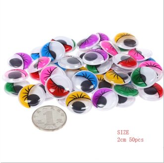 Beweegbare Zelfklevende Ogen Creatieve Hand Diy Met Wimper Kralen Bevestigd Zwart Wit Oog Klei Accessoires Kid Hand Materiaal 2cm 50stk
