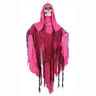 Bewegende horror decoratie skelet pop roze