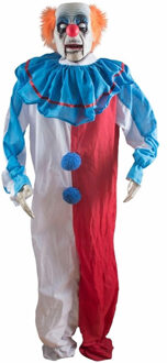 Bewegende horrorclown pop - 180 cm - met licht en geluid - Halloween deco poppen