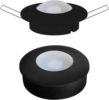 Bewegingssensor PIR - Kozolux - 6m - Max 300W - 360D - Inbouw en Opbouw - Rond - Zwart