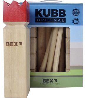 Bex Kubb Viking Original Rode Koning Rubberhout Multikleur