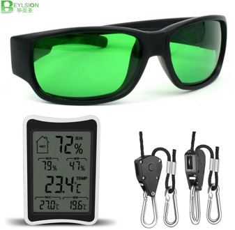 BEYLSION LED Grow Room Glasses UV Rope Ratchet Yoyo Lamp Hangers Digital LCD Thermometer Hygrometer for Led Grow Light Tent Lamp