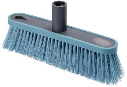 Bezem 27,5x5x14cm kunststof blauw