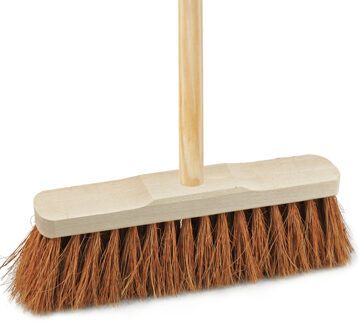 Bezem binnen - kokos - 40 cm - steel 150 cm - zachte bezem - kamerveger