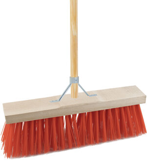 Bezem buiten - 32 cm - steel 120 cm - incl. stokhouder - harde bezem - straatbezem