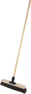 Bezem buiten - arenga - 40 cm - zwart - steel 120 cm - straatbezem - harde bezem