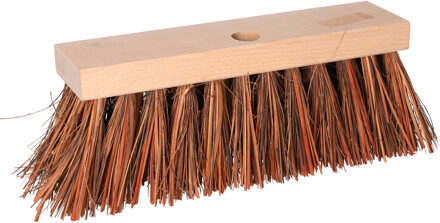 Bezem kop - Piassava - extra sterk - FSC hout - bruin - 30 cm - straatbezem - buitenbezem
