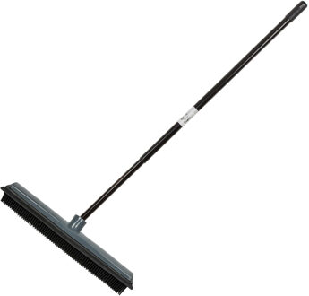 Bezem met steel - telescoopsteel 80-130 cm - kappersbezem - rubber - 35 cm