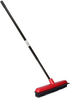 Bezem met steel - telescoopsteel 80-130 cm - kappersbezem - rubber - 35 cm
