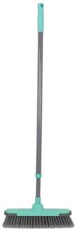 Bezem met telescoopsteel 80-130cm blauw