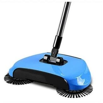 Bezem Mop Vuilnis Schop Drie In Een Huishouden Hand Duwen Veegmachine Geen Elektriciteit Vegen Set Kleurrijke blauw