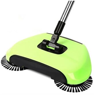 Bezem Mop Vuilnis Schop Drie In Een Huishouden Hand Duwen Veegmachine Geen Elektriciteit Vegen Set Kleurrijke groen