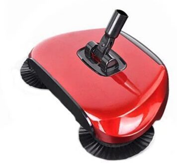 Bezem Mop Vuilnis Schop Drie In Een Huishouden Hand Duwen Veegmachine Geen Elektriciteit Vegen Set Kleurrijke rood