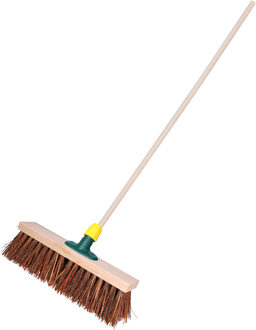 Bezem - Piassava - extra sterk - FSC hout - bruin - 40 x 120 cm - straatbezem - buitenbezem