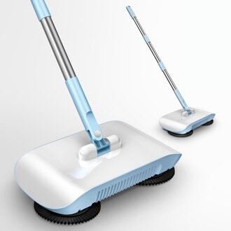 Bezem Robot Stofzuiger Vloer Thuis Keuken Veegmachine Mop Veegmachine Vouwen Handvat Huishouden Luie Wassen Floor Cleaning blauw 1Pad