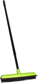 Bezem - rubber - telescoopsteel - kappers bezem - wisser lip - 130 cm