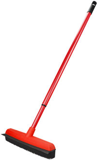 Bezem - rubber - telescoopsteel - kappers bezem - wisser lip - 135 cm