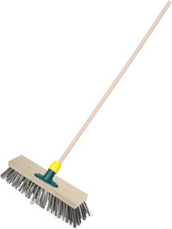 Bezem staal - zwart - FSC hout/staaldraad - extra stevig - buiten - 30 x 120 cm - extra grove bezem