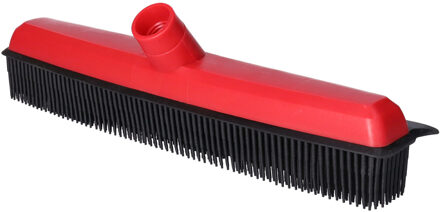 Bezem / trekker - rubber - bezemkop - kappers bezem - 35 cm - wisser lip - Bezem Rood