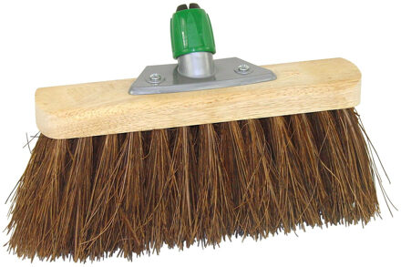 Bezemkop - buitenbezem - bruin - hout/natuurvezel - 30 cm - Bezem