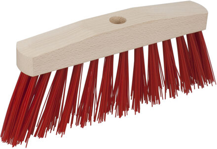 Bezemkop - Elaston - rood - hout - hard - 30 cm - 24mm - dun - straatbezem/buitenbezem