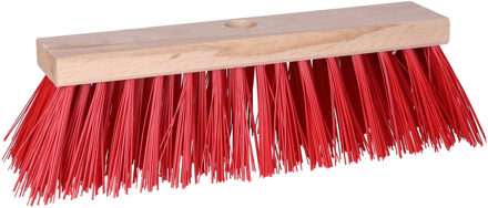 Bezemkop - Elaston - rood - hout - hard - 30 cm - 24mm - straatbezem/buitenbezem