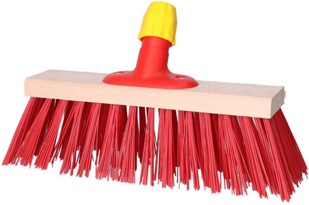 Bezemkop - Elaston - rood - hout - hard - 30 cm - 24mm - straatbezem/buitenbezem