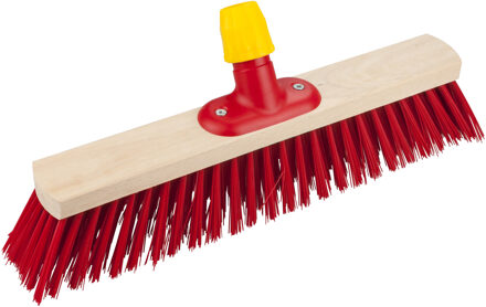 Bezemkop - elaston - rood - hout - hard - 40 cm - straatbezem/buitenbezem