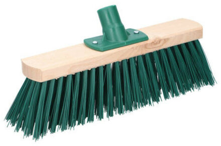 Bezemkop - groen - hout - hard - 34 cm - 24mm - straatbezem/buitenbezem