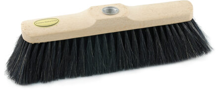 Bezemkop - voor binnen - 30 cm - blank gewaxt - zwart paardenhaar - zachte haren