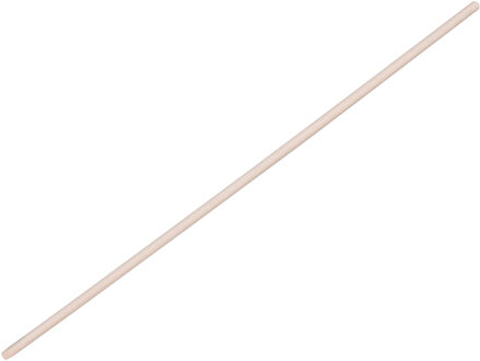 Bezemsteel - hout - 140 cm - D24 mm - met klem-uiteinde