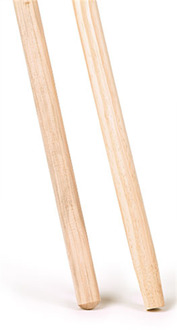 Bezemsteel hout 150cm x 28mm gepunt Bruin