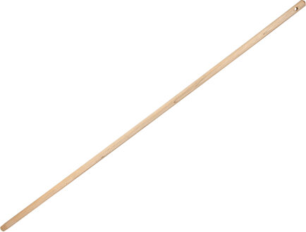 Bezemsteel universeel - hout - 140 cm - D24 mm - met klem-uiteinde - ophang oog - extra lang