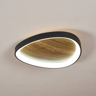Bezi LED wandlamp, licht hout, Ø 45 cm, hout, CCT hel hout