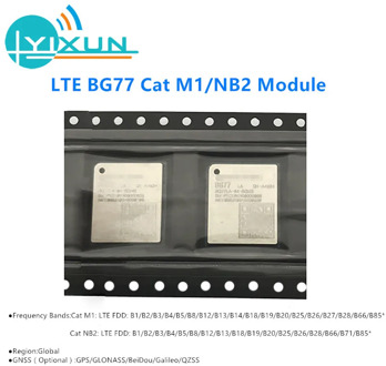 BG77 Ultra-Compact LTE Cat M1/Cat NB2 Module 588Kbps downlink and 1119Kbps uplink Integrated RAM and flash in baseband chipset