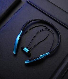 BGreen Bluetooth Sport Hoofdtelefoon Sport Headset Ondersteuning MP3 Tf-kaart Afspelen BT Call Stereo Oortelefoon Met Grote Ingebouwde Batterij blauw