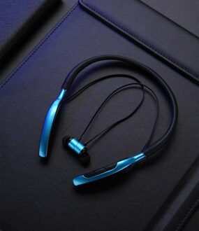 BGreen Bluetooth Sport Hoofdtelefoon Sport Headset Ondersteuning MP3 Tf-kaart Afspelen BT Call Stereo Oortelefoon Met Grote Ingebouwde Batterij blauw